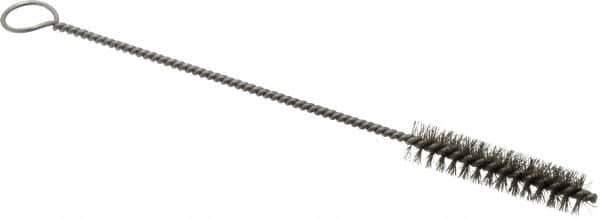 PRO-SOURCE - 2-1/2" Long x 9/16" Diam Stainless Steel Twisted Wire Bristle Brush - Single Spiral, 9" OAL, 0.008" Wire Diam, 0.142" Shank Diam - Top Tool & Supply