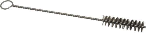 PRO-SOURCE - 2-1/2" Long x 5/8" Diam Stainless Steel Twisted Wire Bristle Brush - Single Spiral, 9" OAL, 0.008" Wire Diam, 0.142" Shank Diam - Top Tool & Supply