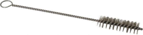 PRO-SOURCE - 2-1/2" Long x 11/16" Diam Stainless Steel Twisted Wire Bristle Brush - Single Spiral, 9" OAL, 0.008" Wire Diam, 0.142" Shank Diam - Top Tool & Supply