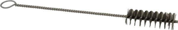PRO-SOURCE - 2-1/2" Long x 13/16" Diam Stainless Steel Twisted Wire Bristle Brush - Single Spiral, 9" OAL, 0.008" Wire Diam, 0.142" Shank Diam - Top Tool & Supply