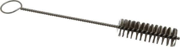 PRO-SOURCE - 3" Long x 15/16" Diam Stainless Steel Twisted Wire Bristle Brush - Single Spiral, 10" OAL, 0.008" Wire Diam, 0.162" Shank Diam - Top Tool & Supply