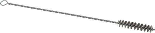 PRO-SOURCE - 1-1/2" Long x 5/16" Diam Stainless Steel Twisted Wire Bristle Brush - Single Spiral, 7" OAL, 0.006" Wire Diam, 0.085" Shank Diam - Top Tool & Supply