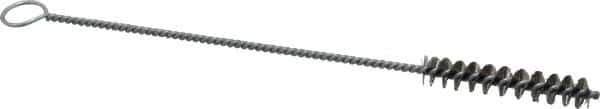 PRO-SOURCE - 2" Long x 3/8" Diam Stainless Steel Twisted Wire Bristle Brush - Single Spiral, 8" OAL, 0.006" Wire Diam, 0.11" Shank Diam - Top Tool & Supply