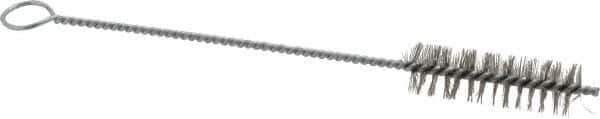 PRO-SOURCE - 2-1/2" Long x 3/4" Diam Stainless Steel Twisted Wire Bristle Brush - Single Spiral, 9" OAL, 0.008" Wire Diam, 0.142" Shank Diam - Top Tool & Supply