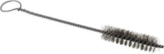 PRO-SOURCE - 2-1/2" Long x 13/16" Diam Stainless Steel Twisted Wire Bristle Brush - Single Spiral, 9" OAL, 0.008" Wire Diam, 0.142" Shank Diam - Top Tool & Supply