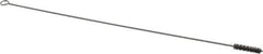 Made in USA - 1-1/2" Long x 3/8" Diam Stainless Steel Twisted Wire Bristle Brush - Double Spiral, 18" OAL, 0.003" Wire Diam, 0.085" Shank Diam - Top Tool & Supply