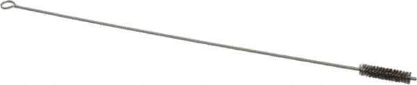 Made in USA - 2" Long x 1/2" Diam Stainless Steel Twisted Wire Bristle Brush - Double Spiral, 18" OAL, 0.004" Wire Diam, 0.11" Shank Diam - Top Tool & Supply