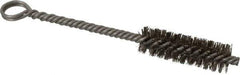 Made in USA - 2" Long x 5/8" Diam Stainless Steel Twisted Wire Bristle Brush - Double Spiral, 5-1/2" OAL, 0.008" Wire Diam, 0.142" Shank Diam - Top Tool & Supply