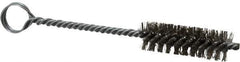 Made in USA - 2" Long x 5/8" Diam Stainless Steel Twisted Wire Bristle Brush - Double Spiral, 5-1/2" OAL, 0.008" Wire Diam, 0.209" Shank Diam - Top Tool & Supply