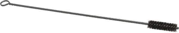 Made in USA - 2-1/2" Long x 3/4" Diam Stainless Steel Twisted Wire Bristle Brush - Double Spiral, 18" OAL, 0.006" Wire Diam, 0.235" Shank Diam - Top Tool & Supply
