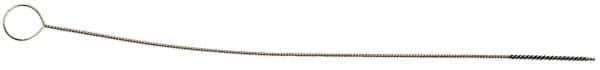 PRO-SOURCE - 4-1/2" Long x 1/2" Diam Horsehair Bristle Brush - Single Spiral, 42" OAL, 0.005" Filament Diam, 0.142" Shank Diam - Top Tool & Supply
