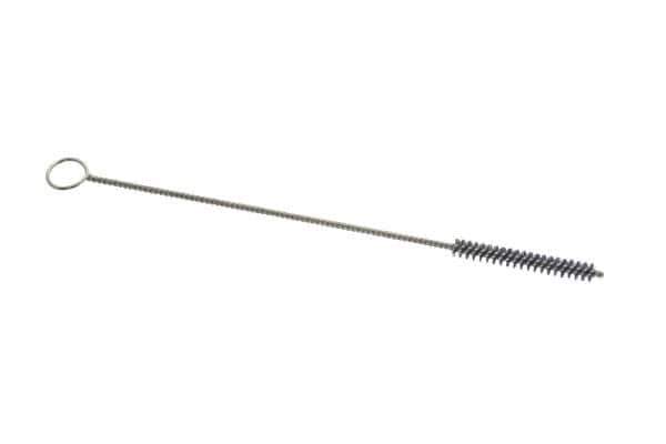 PRO-SOURCE - 1" Long x 1/8" Diam Nylon Bristle Brush - Single Spiral, 4" OAL, 0.003" Filament Diam, 0.051" Shank Diam - Top Tool & Supply
