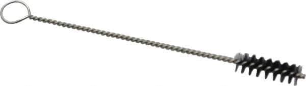 PRO-SOURCE - 3/4" Long x 1/4" Diam Nylon Bristle Brush - Single Spiral, 4" OAL, 0.004" Filament Diam, 0.062" Shank Diam - Top Tool & Supply