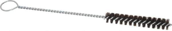 PRO-SOURCE - 3" Long x 1/2" Diam Horsehair Bristle Brush - Single Spiral, 8-1/2" OAL, 0" Filament Diam, 0.128" Shank Diam - Top Tool & Supply