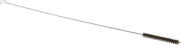 PRO-SOURCE - 4" Long x 1/2" Diam Horsehair Bristle Brush - Single Spiral, 26" OAL, 0.012" Filament Diam, 0.11" Shank Diam - Top Tool & Supply