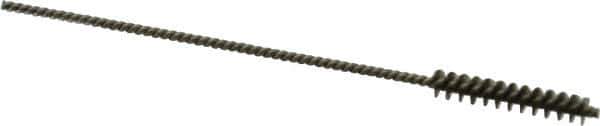 Made in USA - 0.189" Diam Helical Stainless Steel Tube Brush - Single Spiral, 0.003" Filament Diam, 1" Brush Length, 4" OAL, 0.073" Diam Stainless Steel Shank - Top Tool & Supply