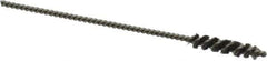 Made in USA - 5.5mm Diam Helical Stainless Steel Tube Brush - Single Spiral, 0.003" Filament Diam, 1" Brush Length, 4" OAL, 0.096" Diam Stainless Steel Shank - Top Tool & Supply