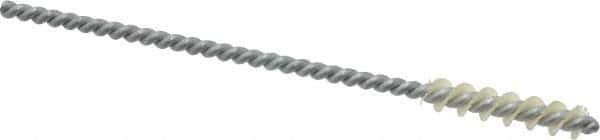 Made in USA - 7/32" Diam Helical Nylon Tube Brush - 0.008" Filament Diam, 1" Brush Length, 4" OAL, 0.11" Diam Galvanized Steel Shank - Top Tool & Supply