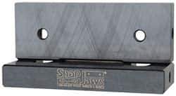 Snap Jaws - 4" Wide x 1.155" High x 0.55" Thick, Flat/No Step Vise Jaw - Hard, Steel, Fixed Jaw, Compatible with 4" Vises - Top Tool & Supply