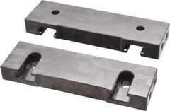 Snap Jaws - 6" Wide x 1-3/4" High x 3/4" Thick, Flat/No Step Vise Jaw - Soft, Steel, Fixed Jaw, Compatible with 6" Vises - Top Tool & Supply