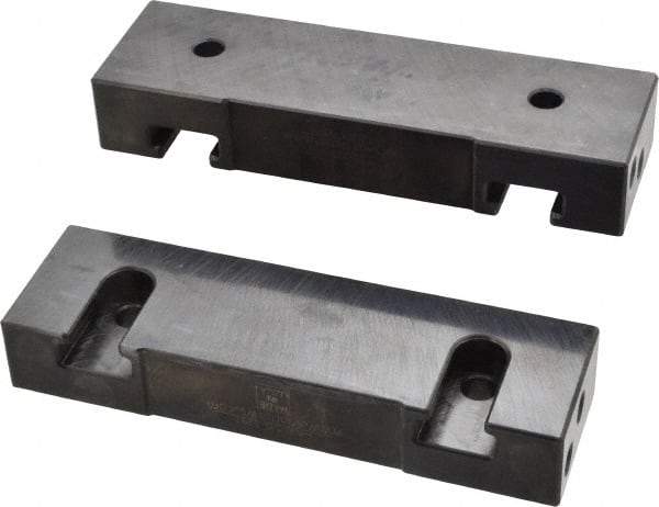 Snap Jaws - 6" Wide x 1-3/4" High x 1" Thick, Flat/No Step Vise Jaw - Soft, Steel, Fixed Jaw, Compatible with 6" Vises - Top Tool & Supply