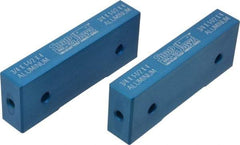 Snap Jaws - 4" Wide x 1-1/2" High x 3/4" Thick, Flat/No Step Vise Jaw - Soft, Aluminum, Fixed Jaw, Compatible with 4" Vises - Top Tool & Supply