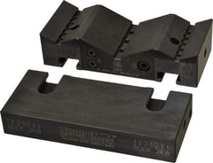 Snap Jaws - 6" Wide x 2-1/2" High x 1-1/2" Thick, V-Groove Vise Jaw - Steel, Fixed Jaw, Compatible with 6" Vises - Top Tool & Supply