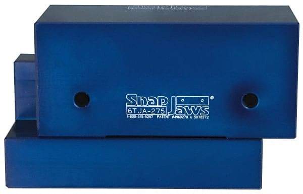 Snap Jaws - 6" Wide x 2-3/4" High x 2-3/4" Thick, Step Vise Jaw - Aluminum, Fixed Jaw, Compatible with 6" Vises - Top Tool & Supply