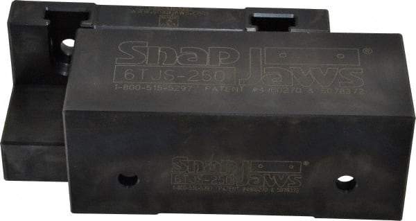 Snap Jaws - 6" Wide x 2-1/2" High x 2-1/2" Thick, Step Vise Jaw - Soft, Steel, Fixed Jaw, Compatible with 6" Vises - Top Tool & Supply