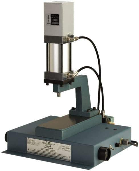 JT&M - 3/4" Ram, 6-1/32" Throat Depth, 660 Lb Pneumatic Arbor Press - 5-5/32" Max Work Height x 14-1/4" Max Work Width, 18.38" Base Width x 18.62" Base Depth - Top Tool & Supply