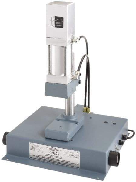 JT&M - 3/4" Ram, 3-3/16" Throat Depth, 660 Lb Pneumatic Arbor Press - 8-5/16" Max Work Height x 16" Max Work Width, 18.38" Base Width x 16.12" Base Depth - Top Tool & Supply