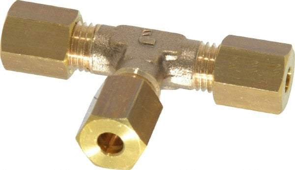 Legris - 4mm OD, Brass Union Tee - 300 Max Working psi, -40 to 210°F, Comp x Comp x Comp Ends - Top Tool & Supply