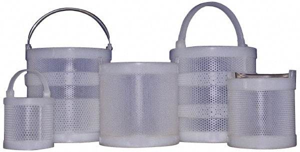 Made in USA - Round Polypropylene Dipping Basket - 1/8" Perforation, 10" Wide - Top Tool & Supply