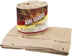 Auburn Mfr - 8' High x 6' Wide x 0.04" Thick Silica Welding Curtain - Tan, Grommet - Top Tool & Supply