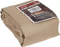 Auburn Mfr - 10' High x 6' Wide x 0.04" Thick Silica Welding Curtain - Tan, Grommet - Top Tool & Supply