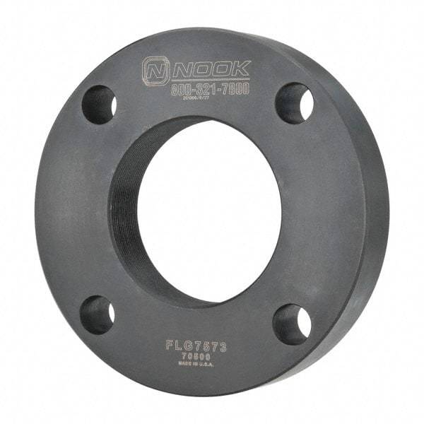 Nook Industries - 4.94" Flange OD x 0.9" Thickness Precision Acme Mounting Flange - For 2-4 Bars, 4 Mounting Holes, Steel - Top Tool & Supply