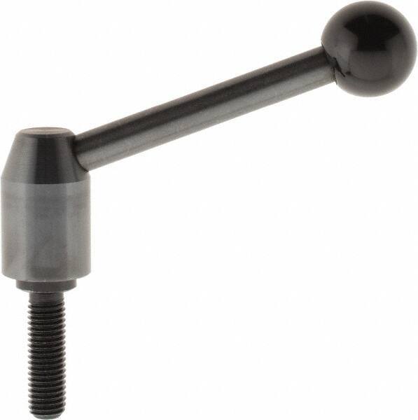 J.W. Winco - M12 x 1.75, 19mm Hub Diam, Steel Threaded Stud Adjustable Clamping Handle - Top Tool & Supply