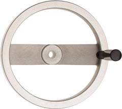 Value Collection - 9.84", 2 Spoke Handwheel with Rectractable Handle - 1.89" Hub, Aluminum, Polished Finish - Top Tool & Supply