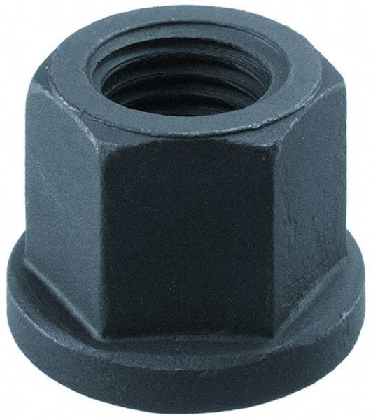 Gibraltar - M20, 37mm Flange Diam, 30mm High, 30mm Across Flats, Flange Nut - Grade 10 Steel, Black Phosphate Finish, 6" Flange Height, DIN 6331 - Top Tool & Supply