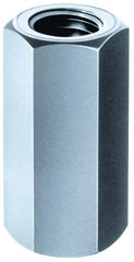 Gibraltar - M16x2.00 Thread, 48mm OAL Steel Standard Coupling Nut - Black Phosphate Coated, 24mm Width Across Flats, 27.7mm Width Across Points - Top Tool & Supply