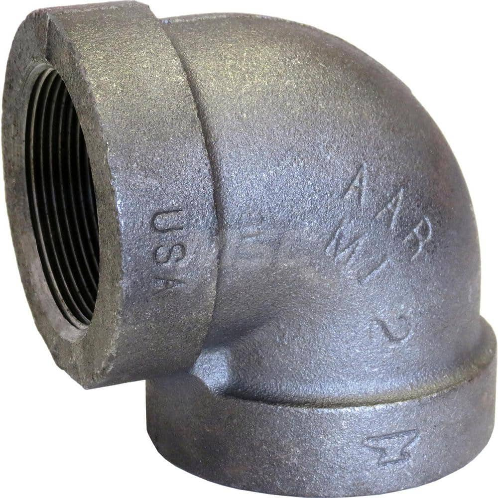 Black 90 ° Elbow: 2-1/2″, 300 psi, Threaded Malleable Iron, Black Finish, Class 300