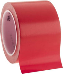 3M - 3" Wide x 5.2 mil Thick Vinyl Floor & Egress Marking Tape - General Traffic, Red, Solid Color - Top Tool & Supply