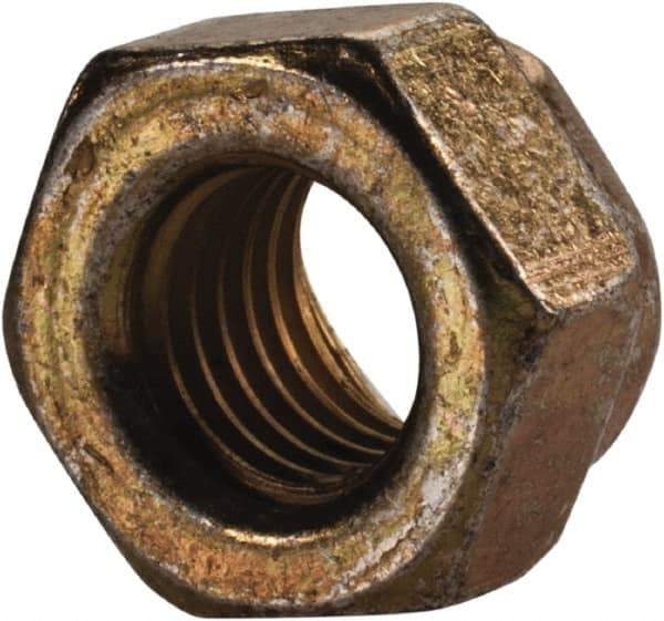 Made in USA - 5/16-24 UNF Grade L9 Hex Lock Nut with Distorted Thread - 1/2" Width Across Flats, 17/64" High, Cadmium Dichromate Finish - Top Tool & Supply