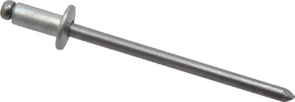 Marson - Size 44 Button Head Steel Open End Blind Rivet - Steel Mandrel, 0.032" to 1/8" Grip, 1/4" Head Diam, 0.129" to 0.133" Hole Diam, 0.275" Length Under Head, 1/8" Body Diam - Top Tool & Supply