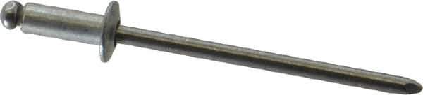 Marson - Button Head Steel Open End Blind Rivet - Steel Mandrel, 0.126" to 0.187" Grip, 1/4" Head Diam, 0.129" to 0.133" Hole Diam, 0.337" Length Under Head, 1/8" Body Diam - Top Tool & Supply