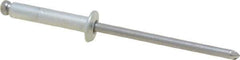 Marson - Button Head Steel Open End Blind Rivet - Steel Mandrel, 0.376" to 1/2" Grip, 1/4" Head Diam, 0.129" to 0.133" Hole Diam, 0.65" Length Under Head, 1/8" Body Diam - Top Tool & Supply