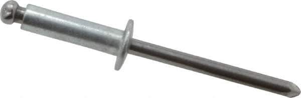 Marson - Button Head Steel Open End Blind Rivet - Steel Mandrel, 0.376" to 1/2" Grip, 3/8" Head Diam, 0.192" to 0.196" Hole Diam, 0.7" Length Under Head, 3/16" Body Diam - Top Tool & Supply