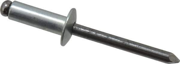 Marson - Button Head Steel Open End Blind Rivet - Steel Mandrel, 0.376" to 1/2" Grip, 1/2" Head Diam, 0.257" to 0.261" Hole Diam, 3/4" Length Under Head, 1/4" Body Diam - Top Tool & Supply