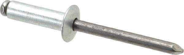 Marson - Button Head Steel Open End Blind Rivet - Steel Mandrel, 0.501" to 5/8" Grip, 1/2" Head Diam, 0.257" to 0.261" Hole Diam, 7/8" Length Under Head, 1/4" Body Diam - Top Tool & Supply