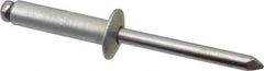 Marson - Button Head Steel Open End Blind Rivet - Steel Mandrel, 0.626" to 3/4" Grip, 1/2" Head Diam, 0.257" to 0.261" Hole Diam, 1" Length Under Head, 1/4" Body Diam - Top Tool & Supply